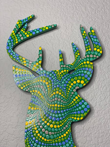 Painted Wooden Stags