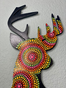 Painted Wooden Stags