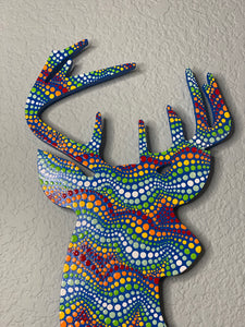 Painted Wooden Stags