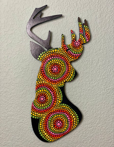 Painted Wooden Stags