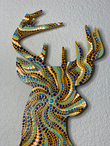 Painted Wooden Stags