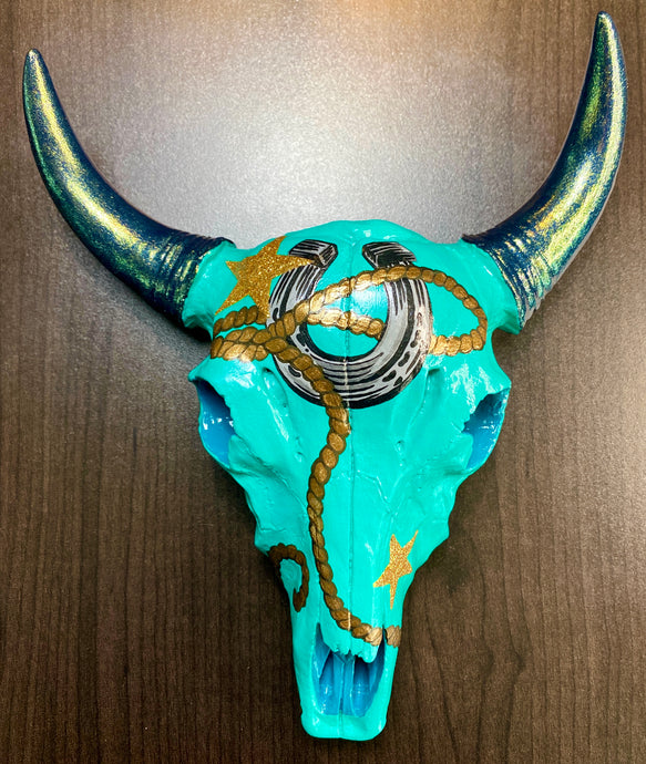 Not My First Rodeo - Painted Resin Skull
