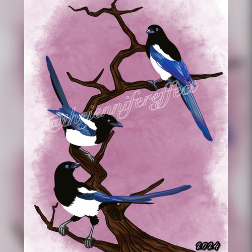 Neighborhood Watch - The Magpies - Fine Art Print