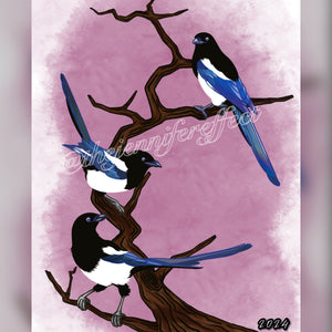 Neighborhood Watch - The Magpies - Fine Art Print