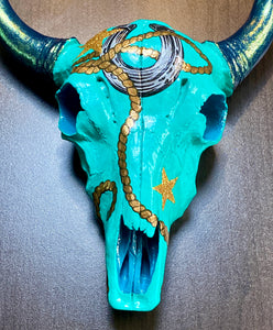 Not My First Rodeo - Painted Resin Skull