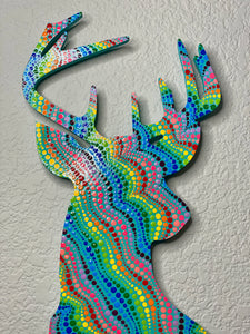 Painted Wooden Stags