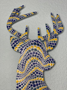 Painted Wooden Stags