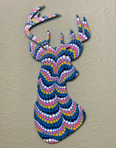 Painted Wooden Stags