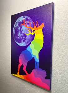 Prismatic Elk Moon - Canvas Print