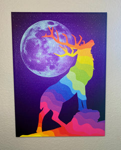 Prismatic Elk Moon - Canvas Print