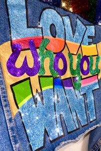 Love Who You Want Custom Sequin Jacket