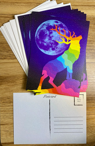 Prismatic Elk Moon Postcards - Set