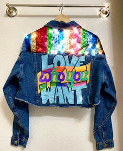 Love Who You Want Custom Sequin Jacket