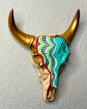 Load image into Gallery viewer, Southwestern Inspired Painted Resin Skull