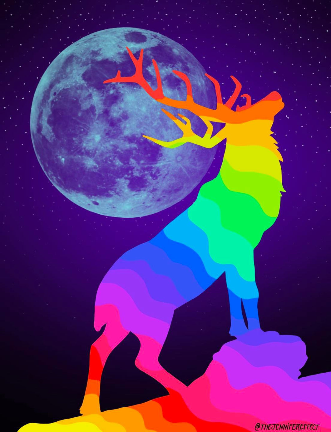 Prismatic Elk Moon - Fine Art Print